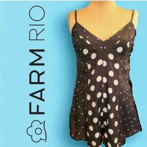 Farm Rio polka dot shorts romper yayoi kusama S